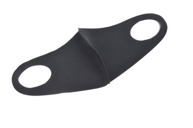 Siyah bez maske beyaz arkaplanda izole