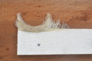 Kırlangıcın yuvası, kırlangıcın tükürüğünden yapılma tahta duvarda yapışkan, stüdyo çekimi ve beyaz arka planda izole edilmiş.