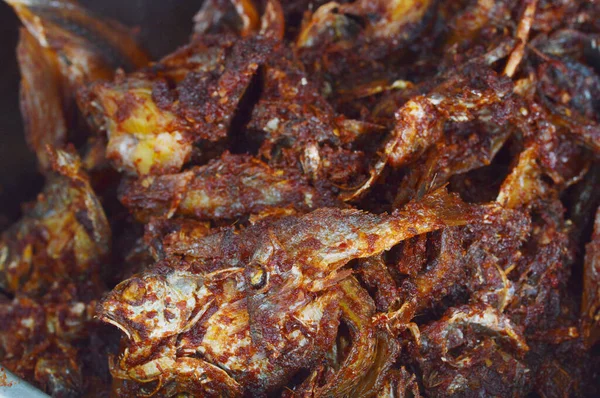 Indonesian Fried Dried Fish Spicy Seasoning — Stock Photo, Image