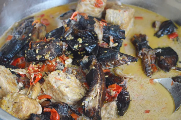 Masakan Indonesia Yang Lezat Dengan Sup Santan — Stok Foto