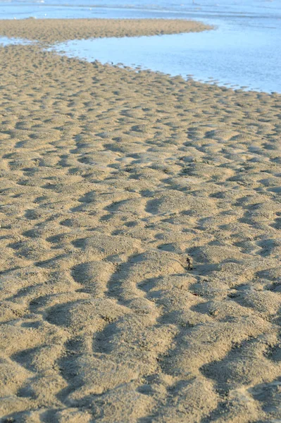 Texture Pattern Surface Sand Beach Low Tide — Stock Photo, Image