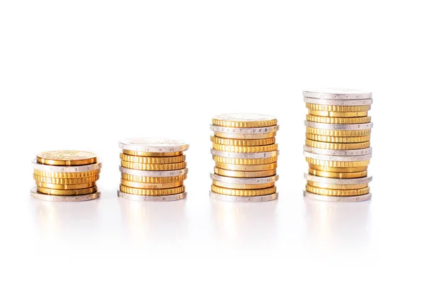 Euromince. Izolované na bílém pozadí. — Stock fotografie