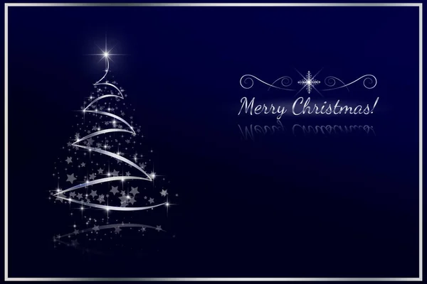 Ευχετήρια κάρτα με το χριστουγεννιάτικο δέντρο αστέρι σχεδιασμού — Διανυσματικό Αρχείο