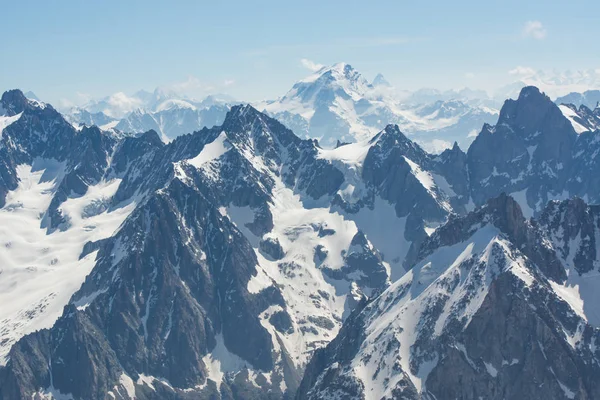 Peaks on the Montblanc mountains in summer — Stock Photo, Image
