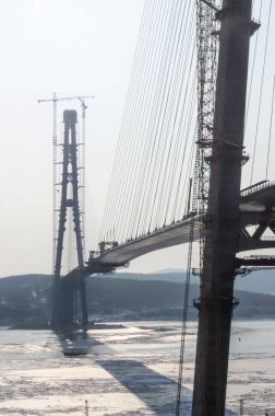 Köprü inşaatı sırasında Rus kış