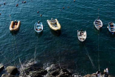 Bir sürü tekne Ligurya Denizi Bay