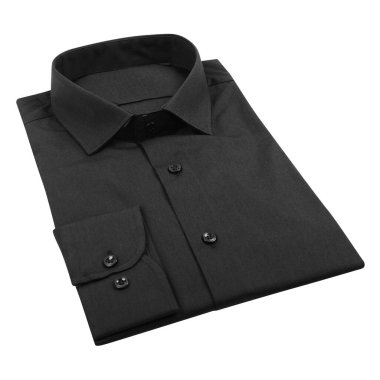 Siyah yakalı erkek gömleği.