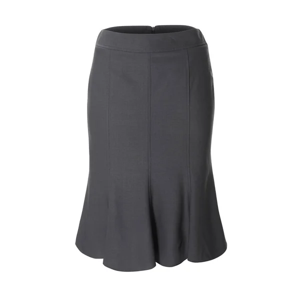 Beyaz arka planda izole edilmiş kadın gri eteği