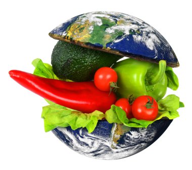 Sağlıklı Dünya yemeklerinin bir yansıması. Bu görüntünün elementleri NASA tarafından desteklenmektedir.