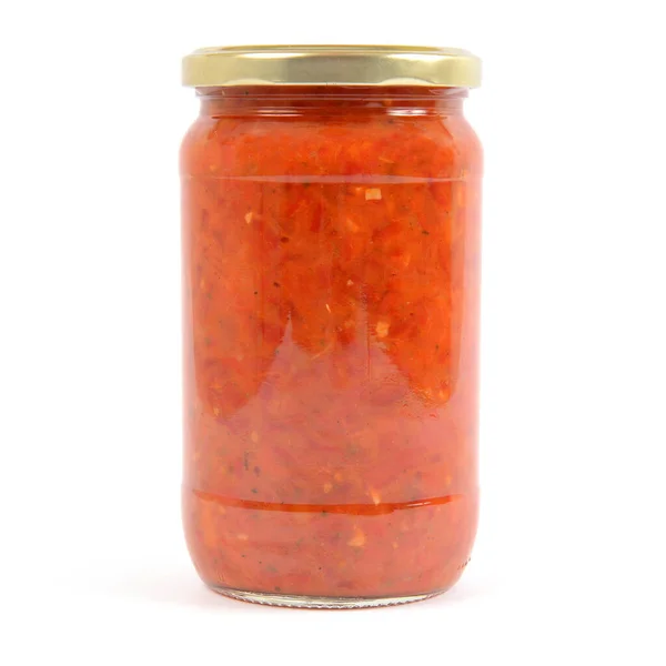 Kızarmış kırmızı biber pişti ve Ajvar adında sosa dönüştürüldü. Sırbistan 'ın otantik ürünü.