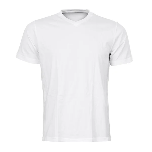 Camiseta Blanca Para Hombre Aislada Sobre Fondo Blanco —  Fotos de Stock