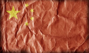 Kağıt üzerinde Çin bayrağı grunge arkaplanı