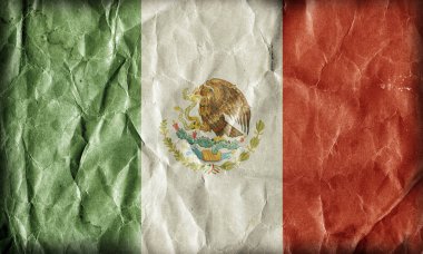 Kağıt arkaplanda Meksika bayrağı