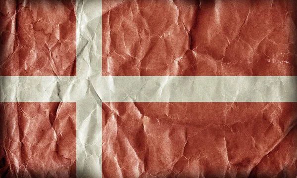 Bandeira Dinamarca Fundo Grunge Papel — Fotografia de Stock
