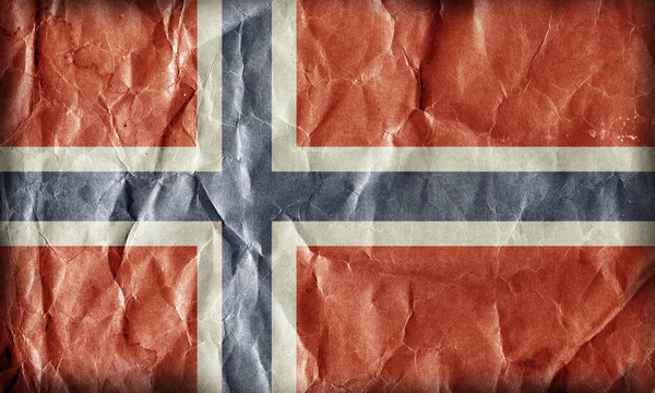 Drapeau Norvège Sur Fond Papier Grunge — Photo