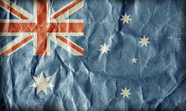 Australisk Flagga Papper Grunge Bakgrund Stockbild