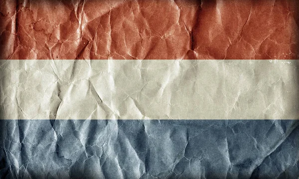 Kağıt Grunge Arka Planında Hollanda Bayrağı - Stok İmaj