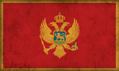 Karadağ bayrağı grunge arkaplanda