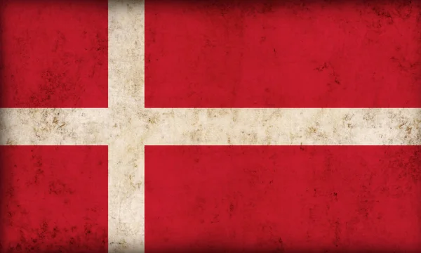 Bandeira Dinamarca Fundo Grunge — Fotografia de Stock