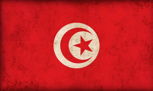 Bandera Tunecina Sobre Fondo Grunge —  Fotos de Stock