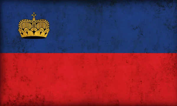 Прапор Ліхтенштейну Тлі Гранджу Стокове Зображення