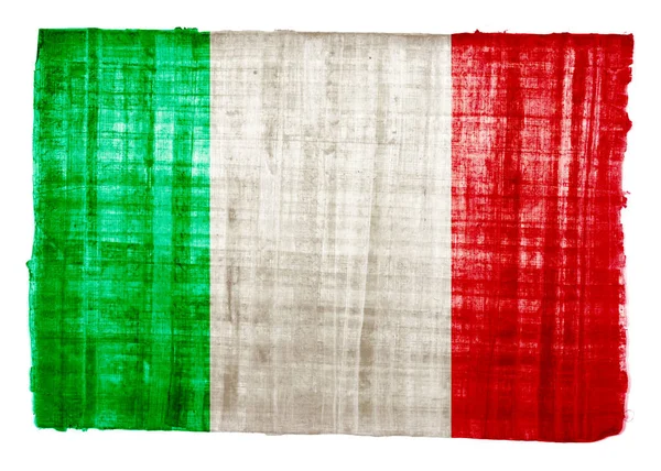 Bandera Italia Sobre Fondo Papiro —  Fotos de Stock
