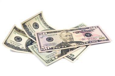 Bir yığında dolar, arka plan olarak.