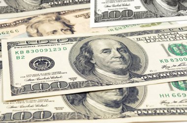 Bir yığında dolar, arka plan olarak.