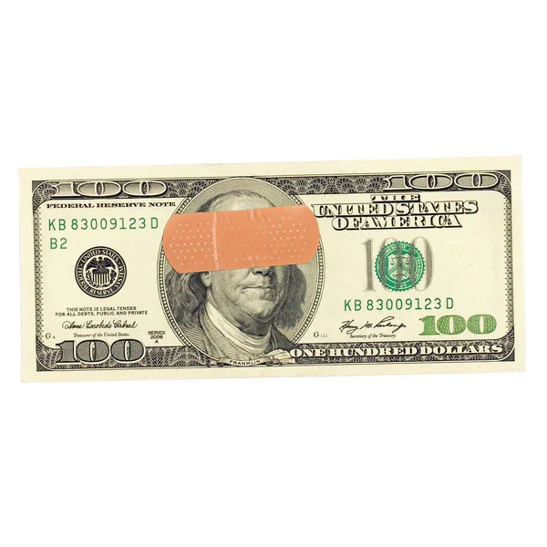 Dólar Con Una Tirita Dólar Ciego Imagen De Stock