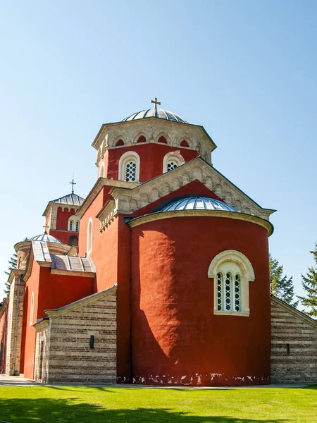 Sırp Ortodoks Manastırı Zica Yüzyılda Central Serbia Kralevo Inşa Edilmiş — Stok fotoğraf