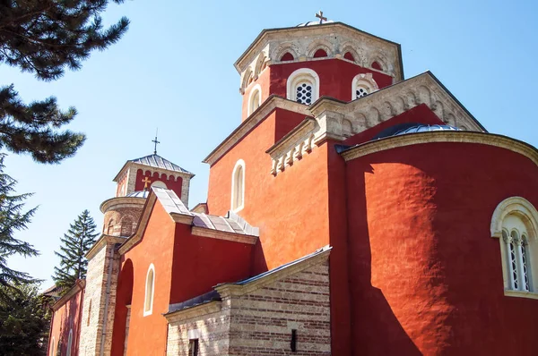 Serbian Orthodox monastery Zica built in 13th century, Central Serbia, Kralevo. The coronational church of the Serbian kings.
