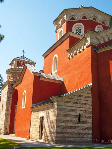 Serbian Orthodox monastery Zica built in 13th century, Central Serbia, Kralevo. The coronational church of the Serbian kings.