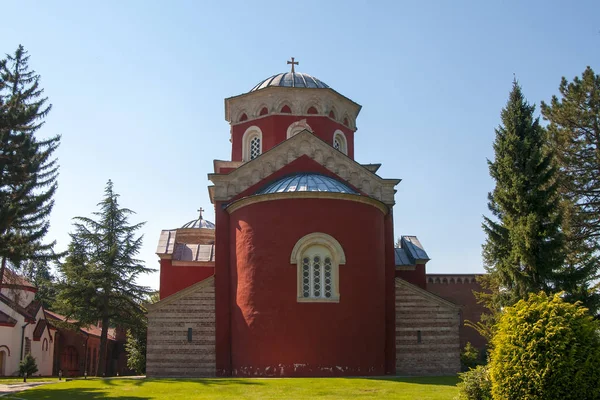 Sırp Ortodoks Manastırı Zica Yüzyılda Central Serbia Kralevo Inşa Edilmiş — Stok fotoğraf