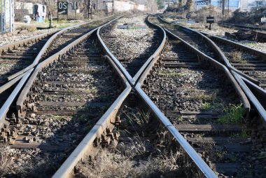 Fotoğraf arka plan olarak demiryolu hatları 