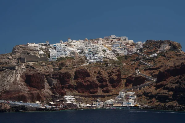 Ciudad Oia Desde Mar Isla Santorini Grecia —  Fotos de Stock