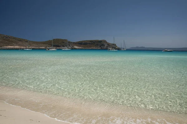 Kristálytiszta Egzotikus Simos Beach Elafonisos Sziget Görögország — Stock Fotó