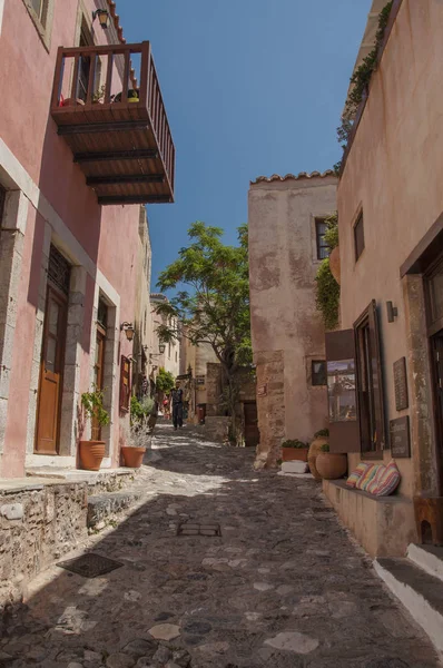 Město Monemvasia Řecko 2016 Ulice Města Hidden Monemvasia Středověké Doby — Stock fotografie