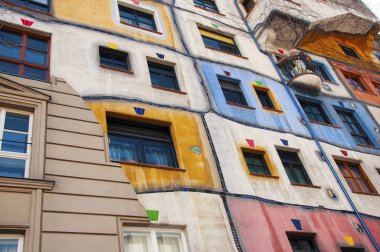 Viyana şehir, Avusturya - 20.03.2013. : Hundertwasser Evi Viyana, Avusturya'nın bir parçası