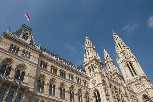 Viyana Şehir Avusturya 2013 Rathaus Viyana Avrupa Bir Güneşli Bahar — Stok fotoğraf