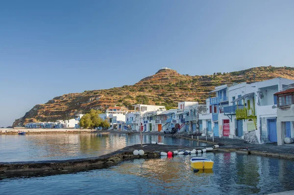 Syrmata Färgglada Fiskare Hus Klima Byn Milos Grekland — Stockfoto