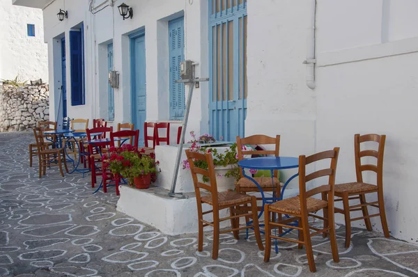 Utomhus Del Taverna Gatan Kimolos Grekland — Stockfoto