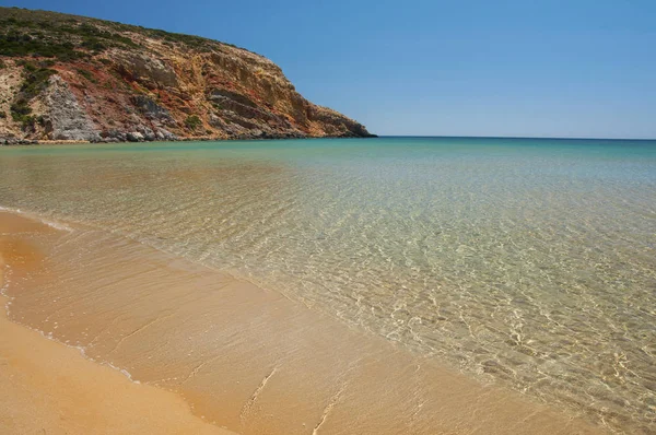 Águas Cristalinas Praia Provatas Ilha Milos Grécia — Fotografia de Stock