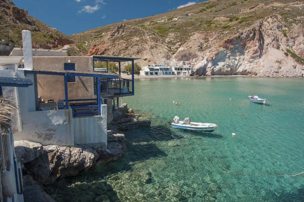 Bunte Syrmata Fischerhäuser Des Firopotamos Dorfes Auf Der Insel Milos — Stockfoto