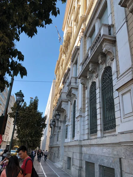 Atény Řecko 2019 Procházky Čtvrti Omonia Slunečného Dne — Stock fotografie