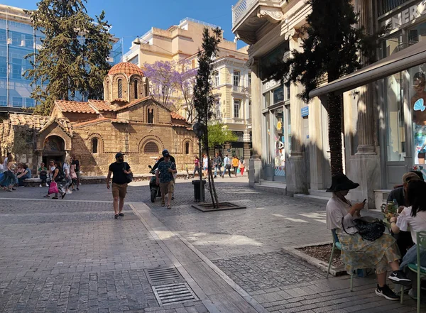 Atene Grecia 2019 Passeggiata Nel Quartiere Monastiraki Una Giornata Sole — Foto Stock