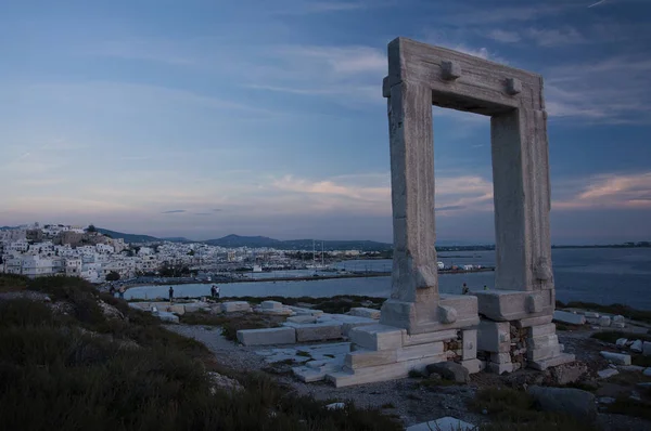 Památník Portara Ostrově Naxos Řecku — Stock fotografie