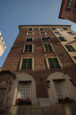 İtalya 'nın Cenova kentinde geleneksel stil binası