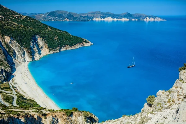 Пляж Миртос на острове Кефалония, Греция — стоковое фото