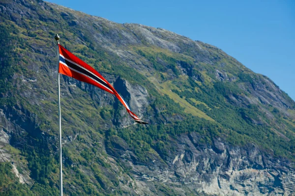 Norway flag - nature and travel background