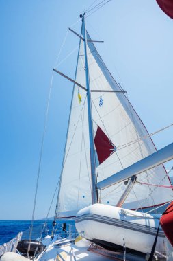 Bir yelkenli yelkenlisi.